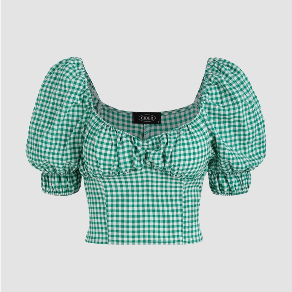 Green Check Crop Top
Green / M